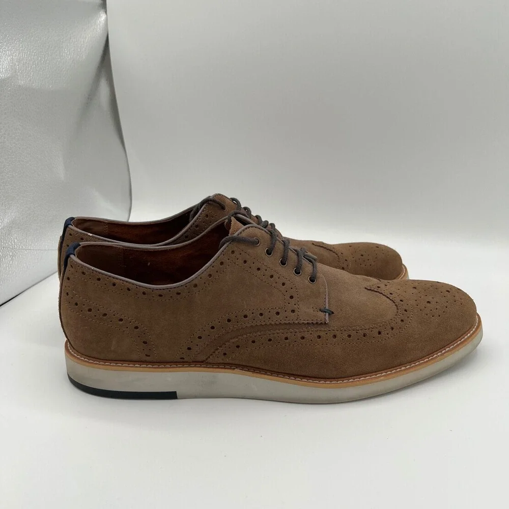 Blake McKay C Carson Mens Brown Suede Wingtip Brogue‎ Derby Shoes Size 12 Career